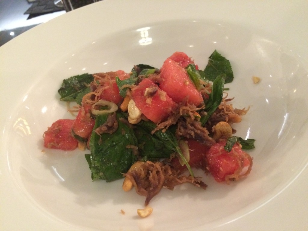 duck and watermelon salad