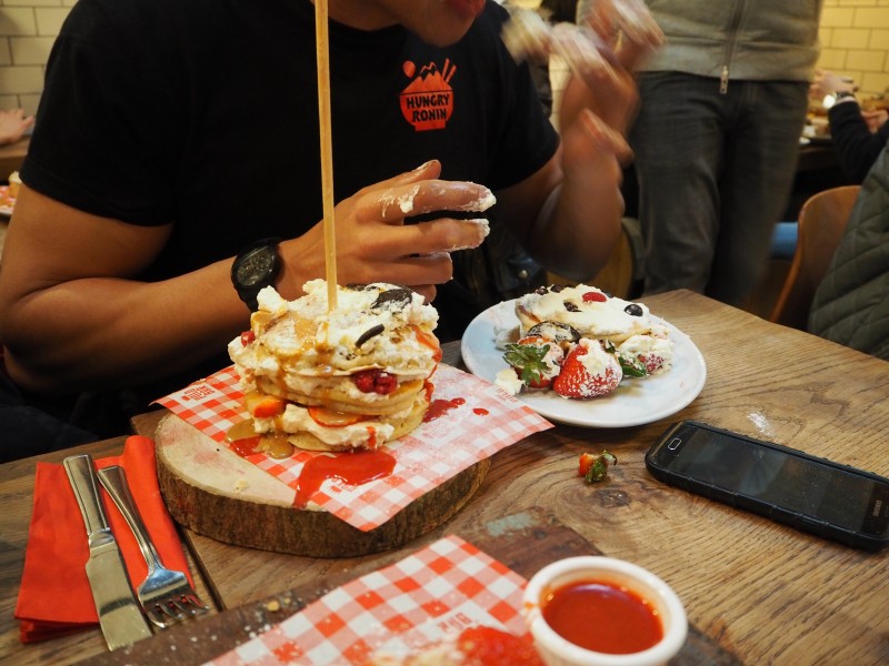 Hungry Ronin takes on Polo Bar Pancake Challenge the food connoisseur