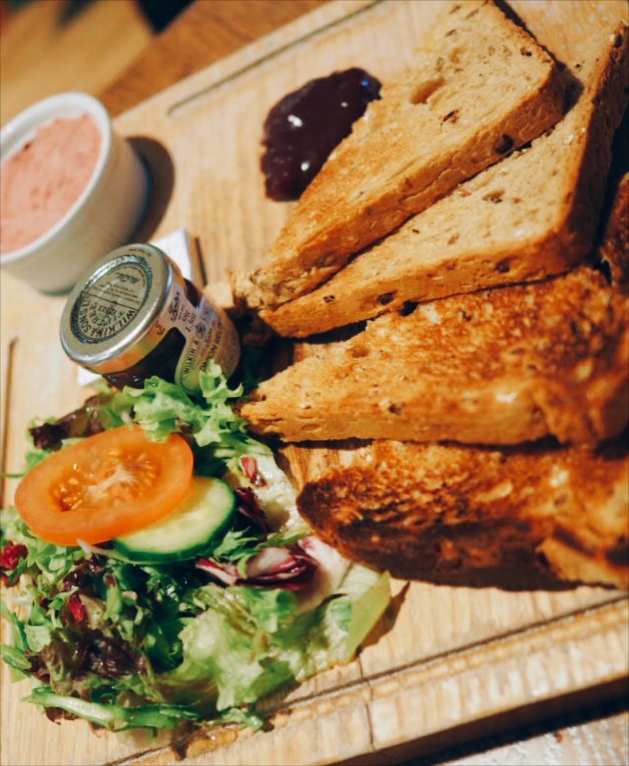 Toast with Pâté Tiptree tearoom