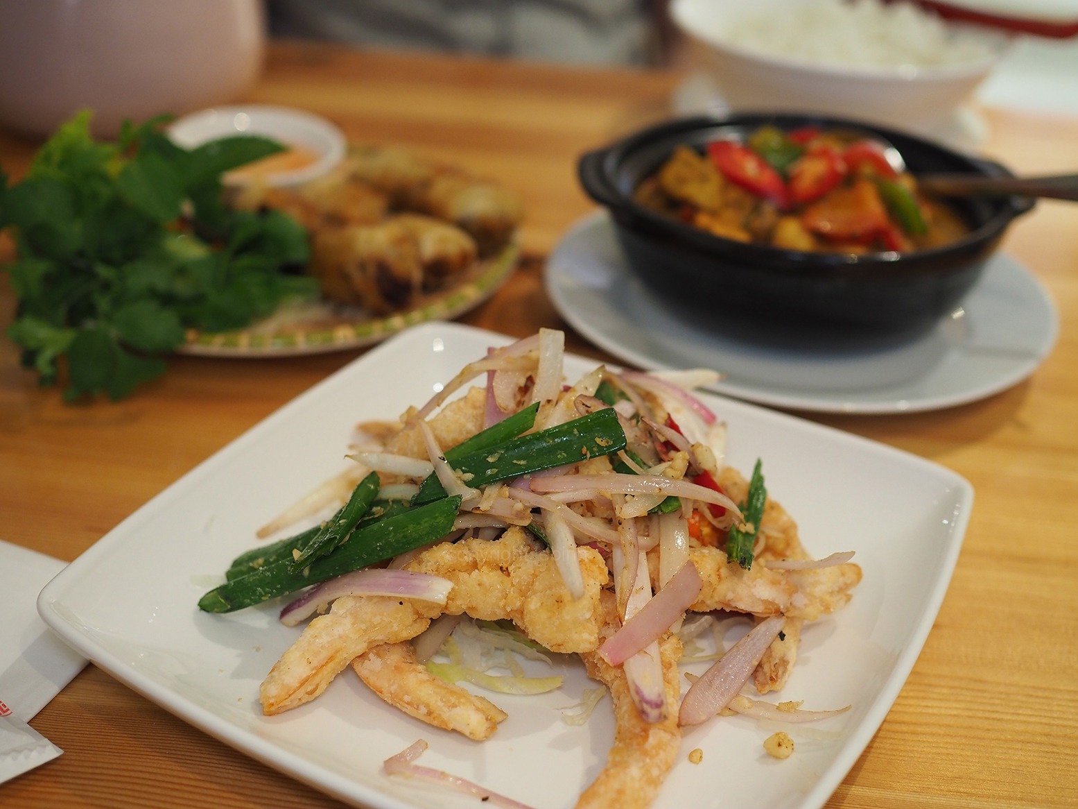 Tôm muối ớt Salt and pepper prawns Curry Chicken