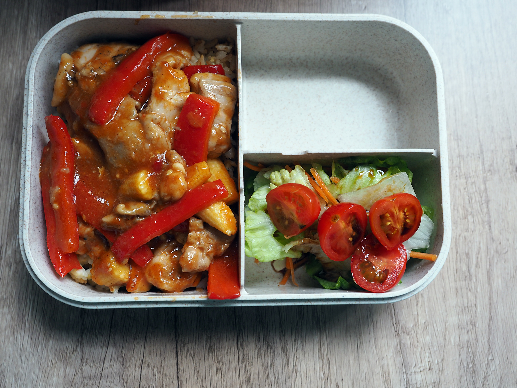 Sweet and sour chicken bento box