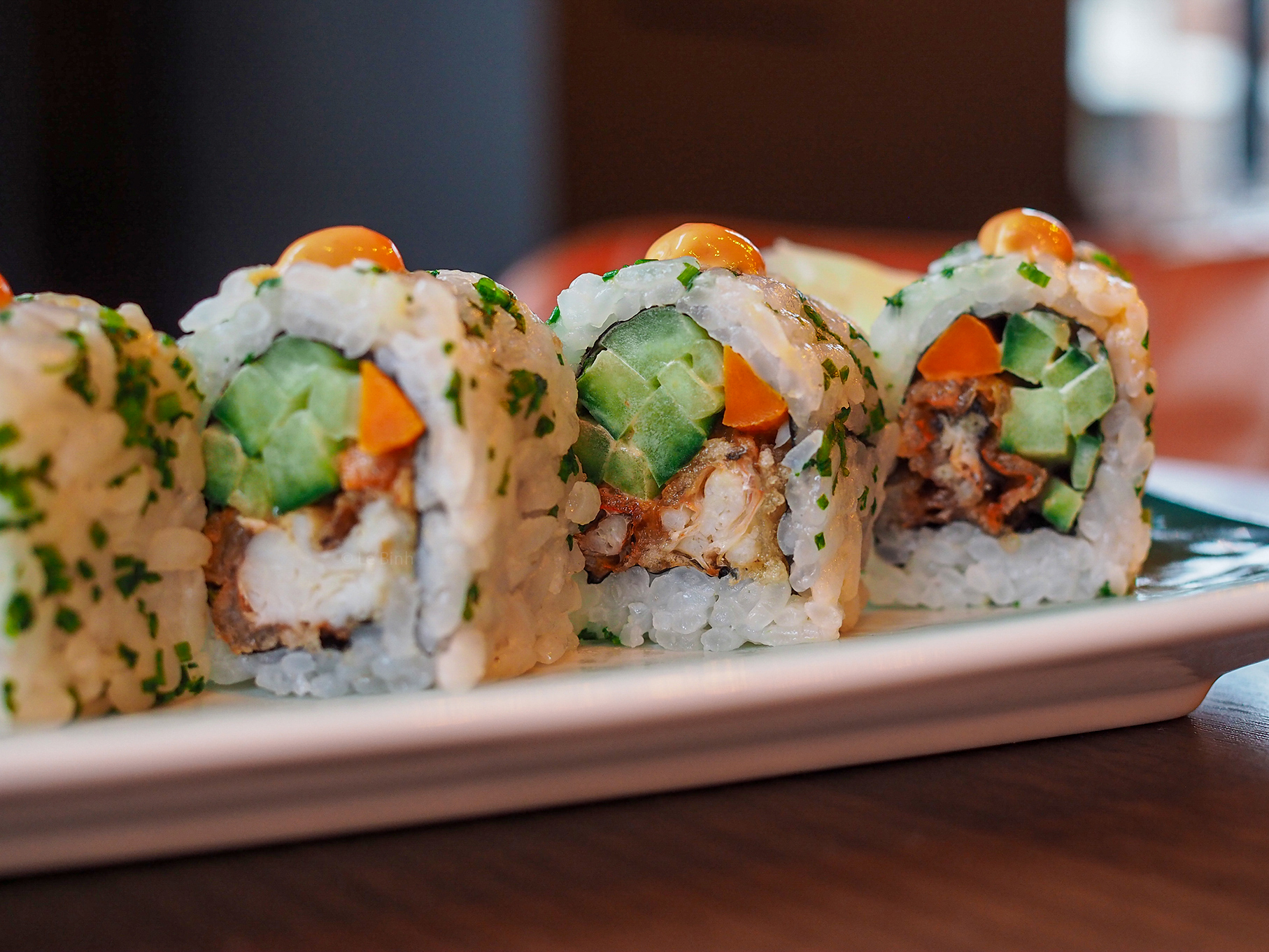 spider roll sushi end