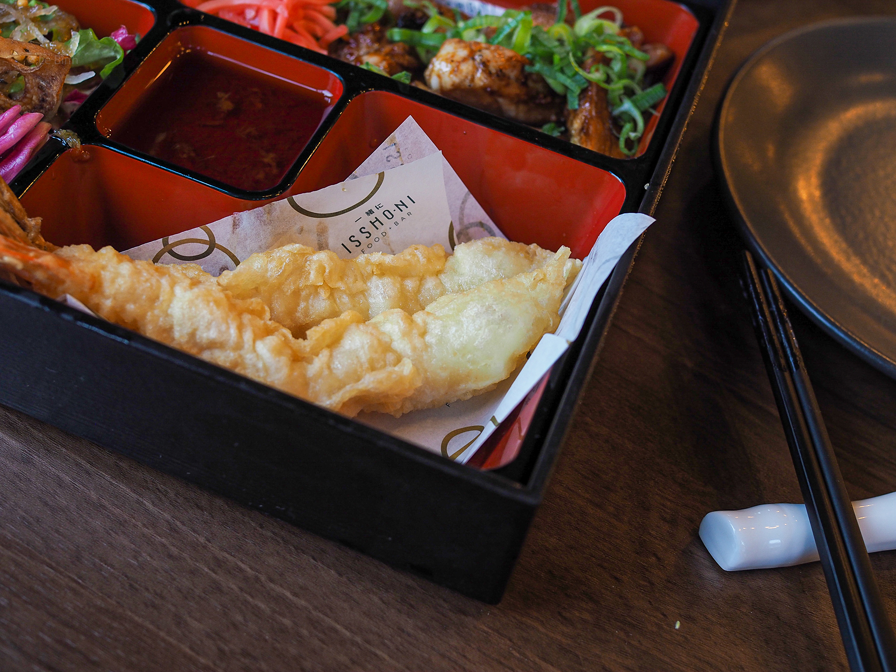 tempura prawn in bento box