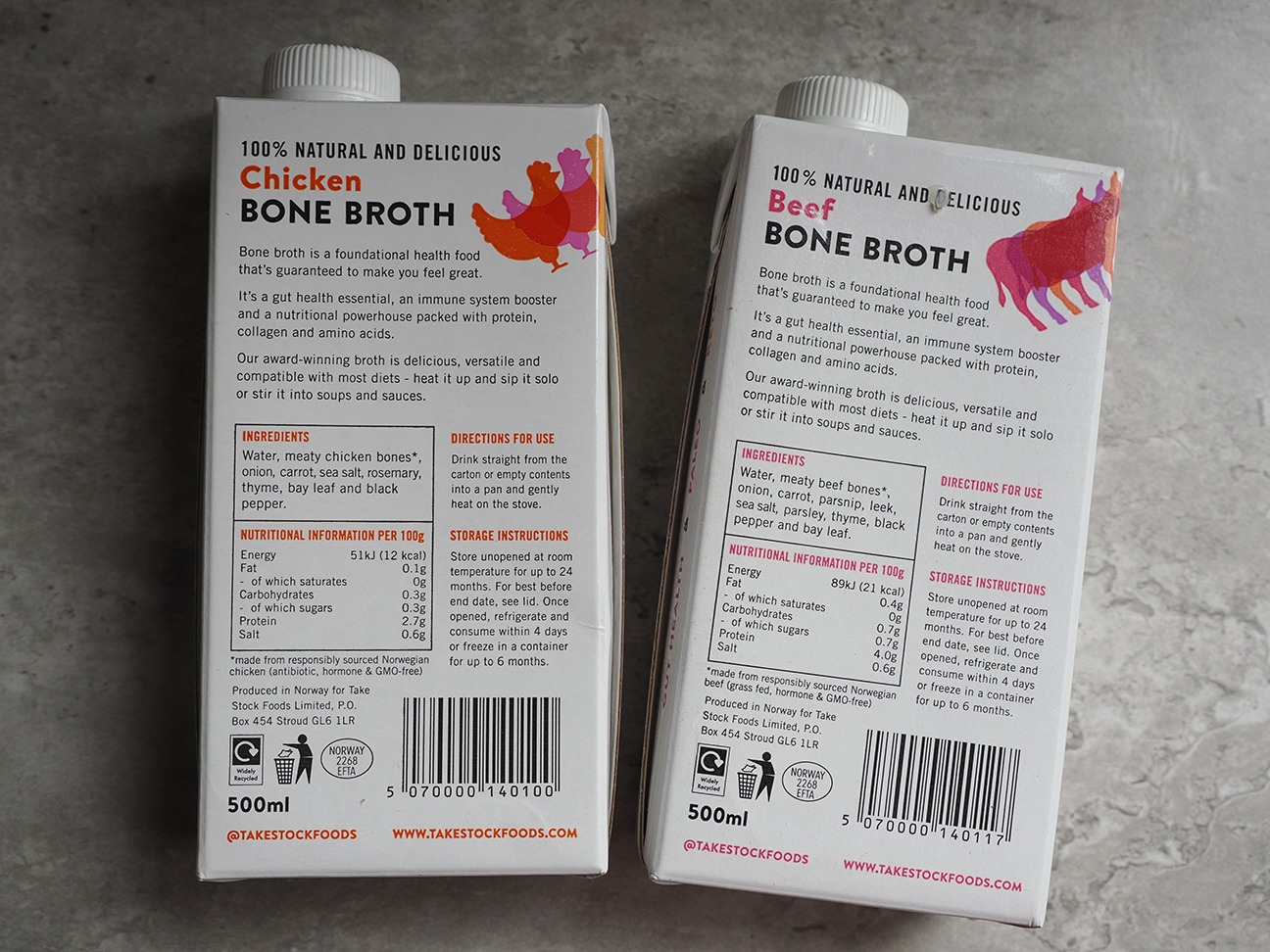 back of bone broth packaging