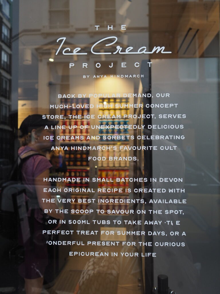 Anya Hindmarch The ice cream project window with summary