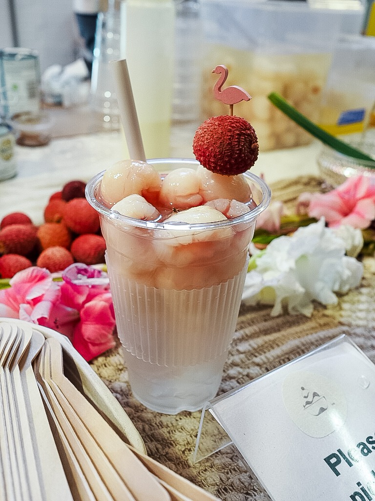 Pink Aisle Ice Cafe Sakura Lychee drinks