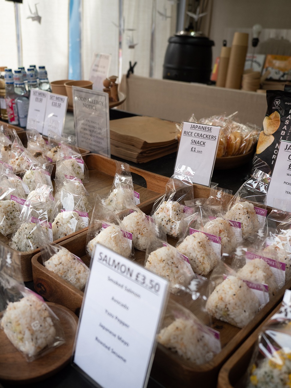 Sosaku onigiri stall assorted Japanese goods and rice balls