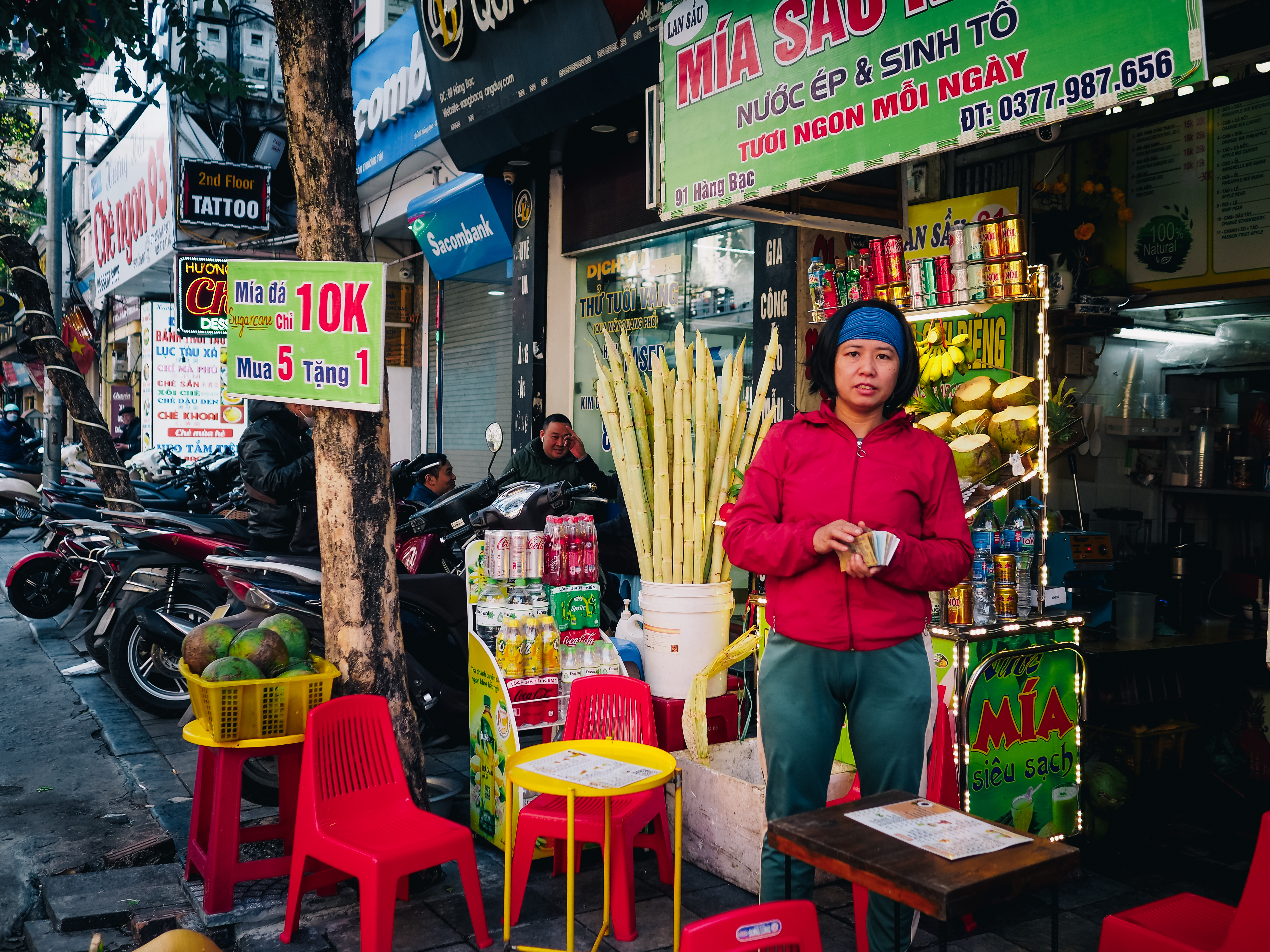 Street vendor in Hanoi city Vietnam