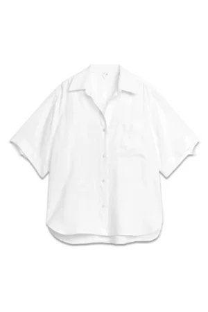 Arket white resort linen shirt