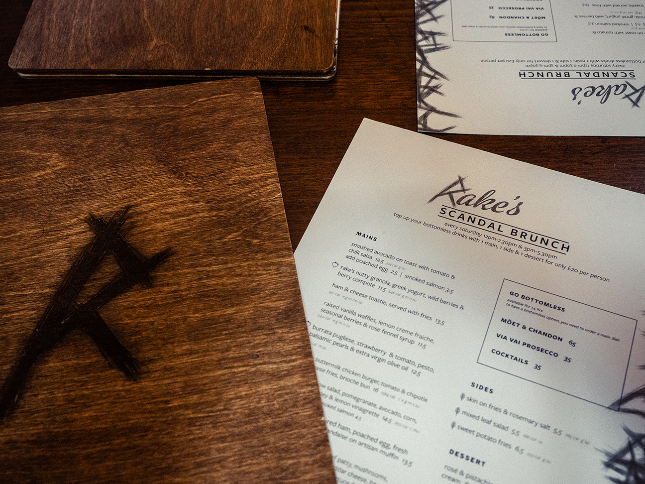 Rake's Café and Bar menu
