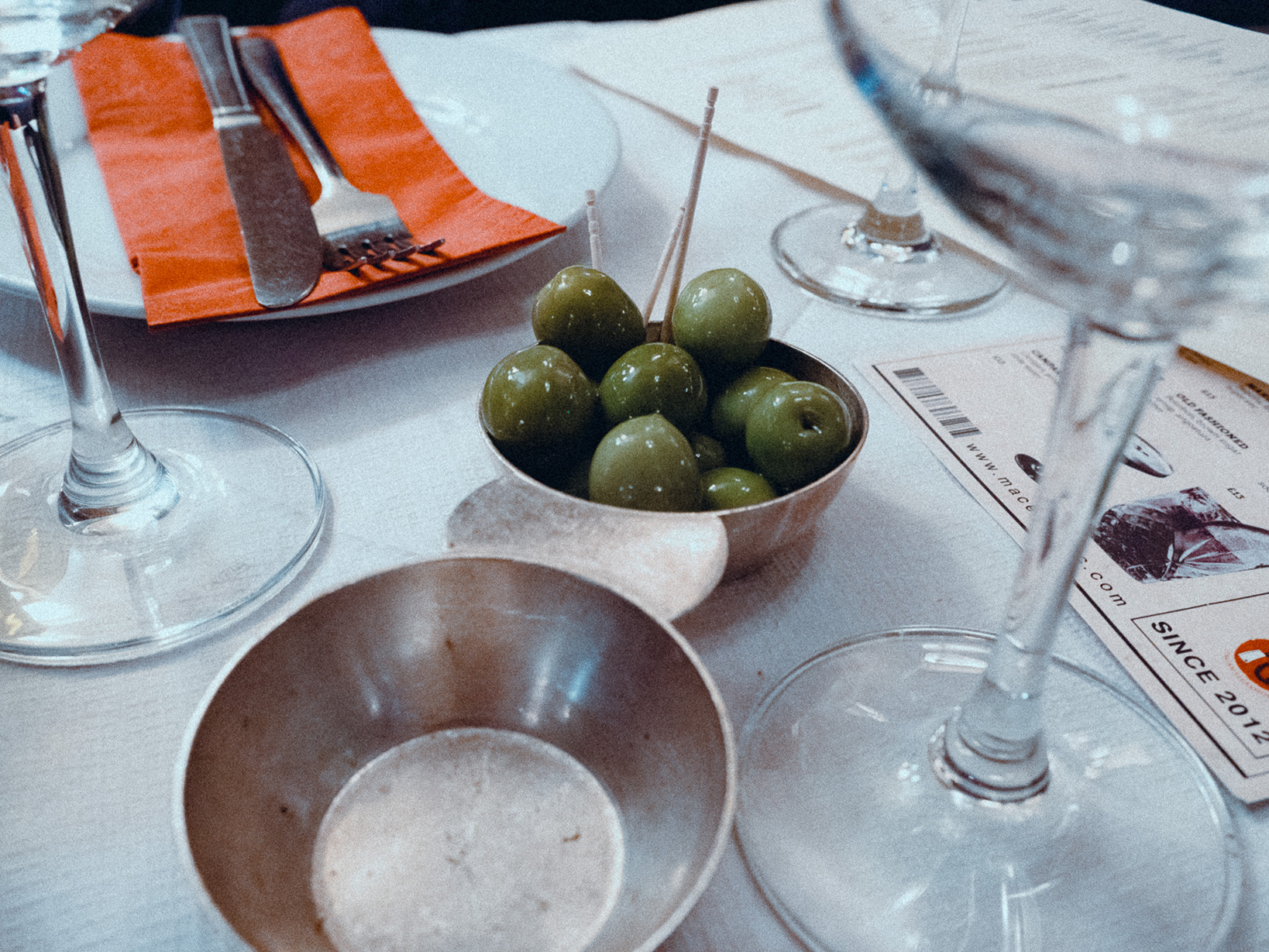 olives on table