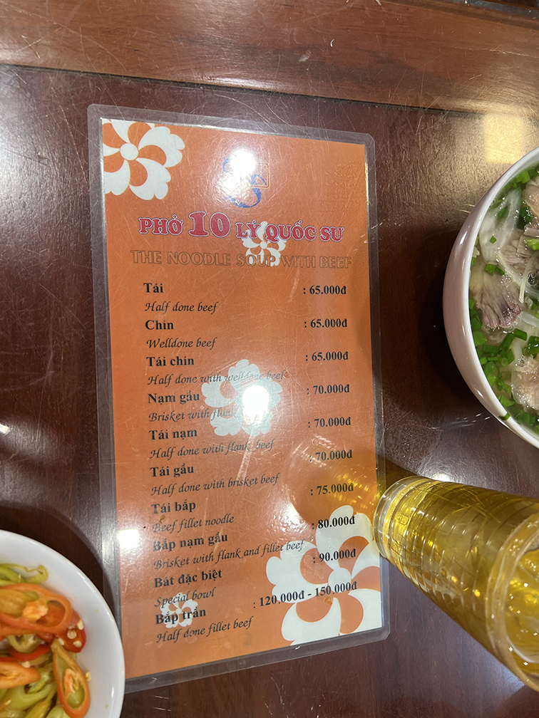 Pho 10 Ly Quoc Su Menu Hanoi