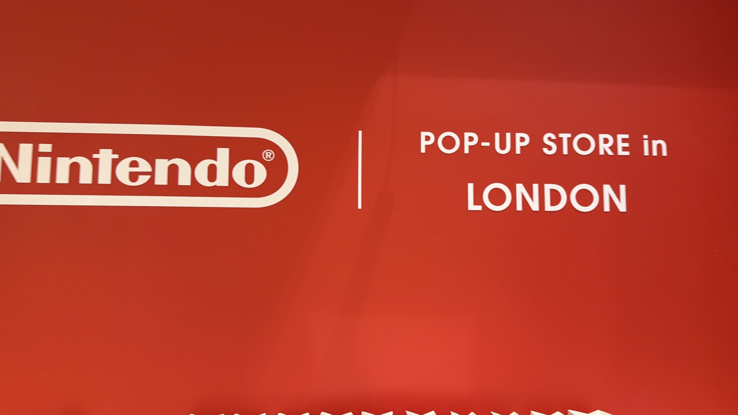Nintendo London pop up sign