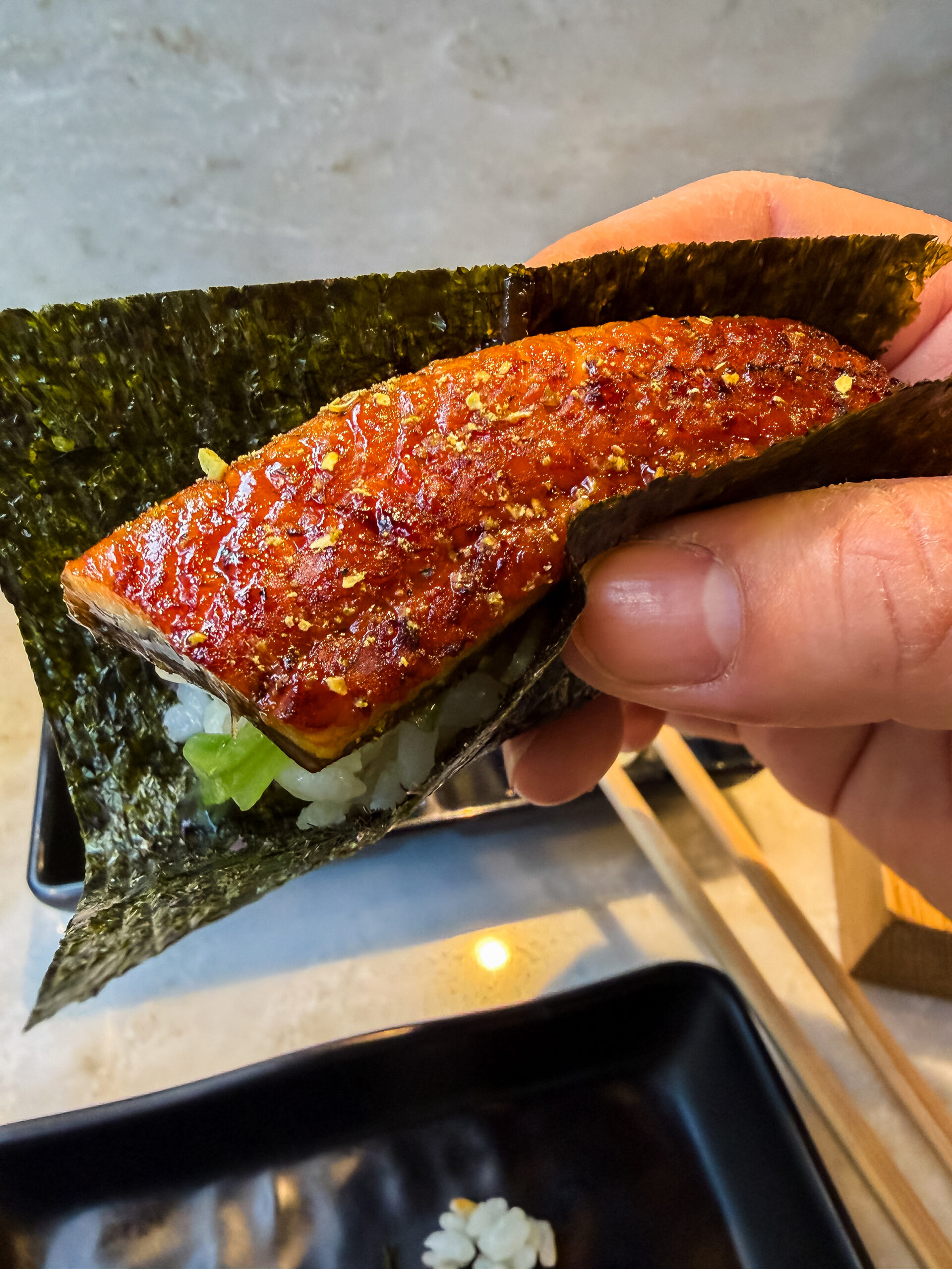 grilled eel temaki Sushi like
