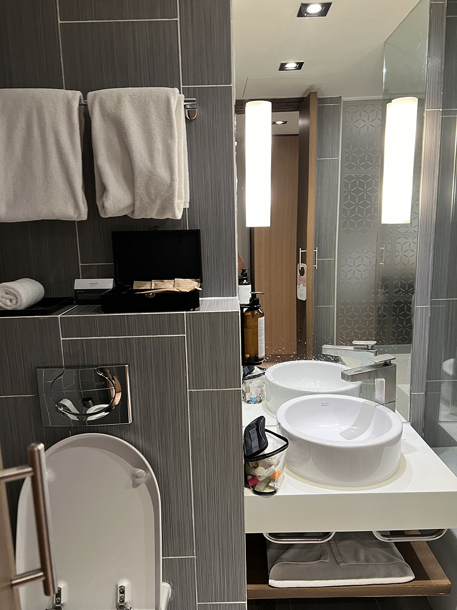 toilet and sink area inside twin room Mercure Hanoi La Gare