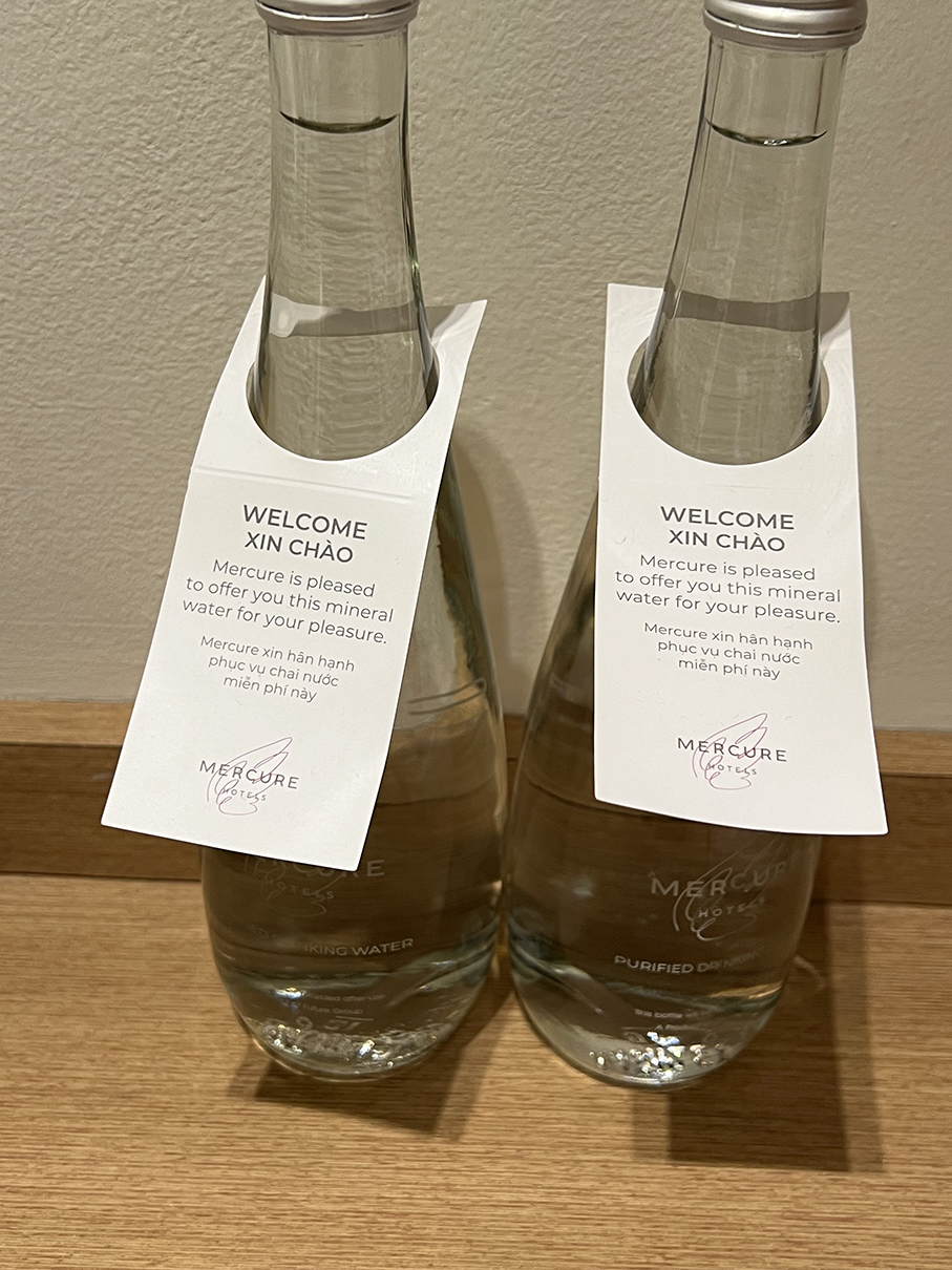 water bottles Mecure Hotels