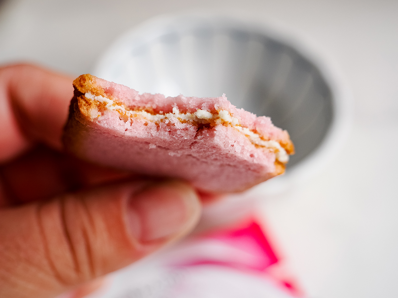 Hokkaido strawberry cookie bitten 3
