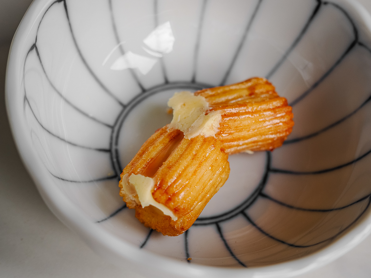 Kirara Tokachi Camembert Cheese Arare crackers in bowl