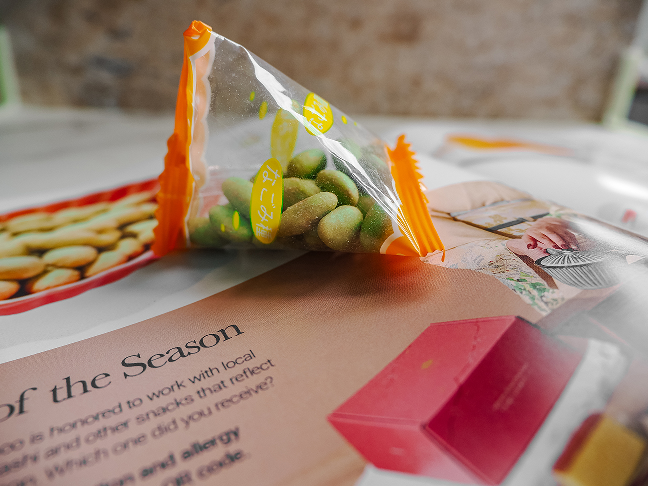 booklet and Uchiyama Wasabi pumpkin seeds