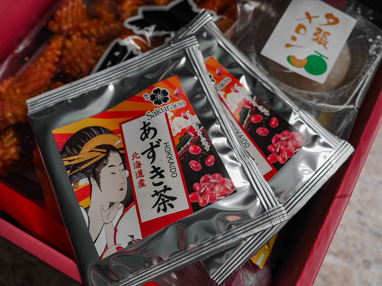 close up of red bean tea